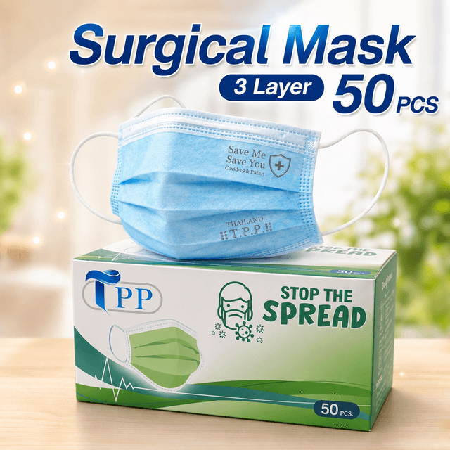 หน้ากากอนามัยกล่องเขียว ตรา Tpp