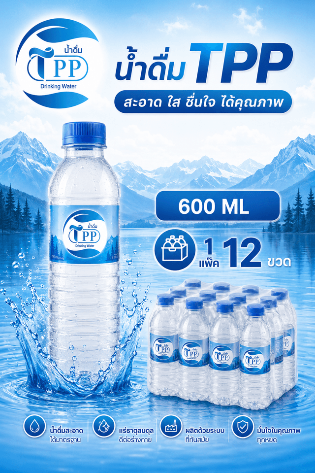 น้ำดื่ม TPP ขนาด 600 ML