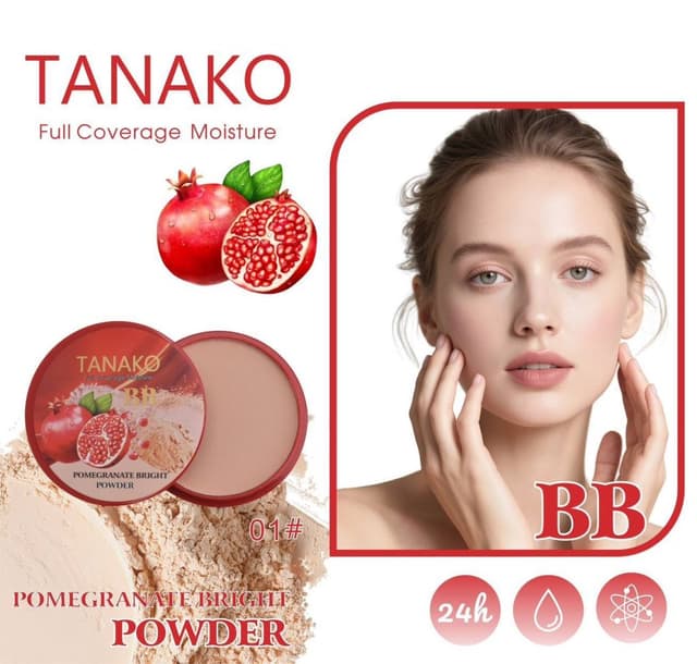 Tanako bb pomegranate bright powder ทานาโกะ แป้งทับทิม 13g/x12pcs