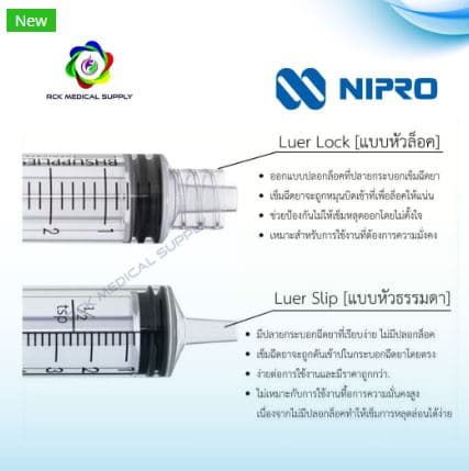 Nipro Syringe ไซริงค์นิโปร 1  mL (หัวธรรมดา) ไม่ติดเข็ม (100 ชิ้น/กล่อง)